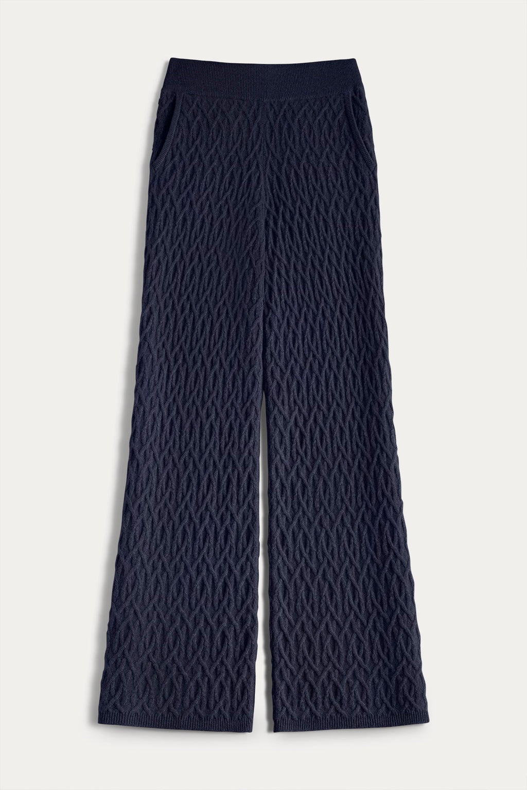 CABLE KNIT WIDE-LEG PANT