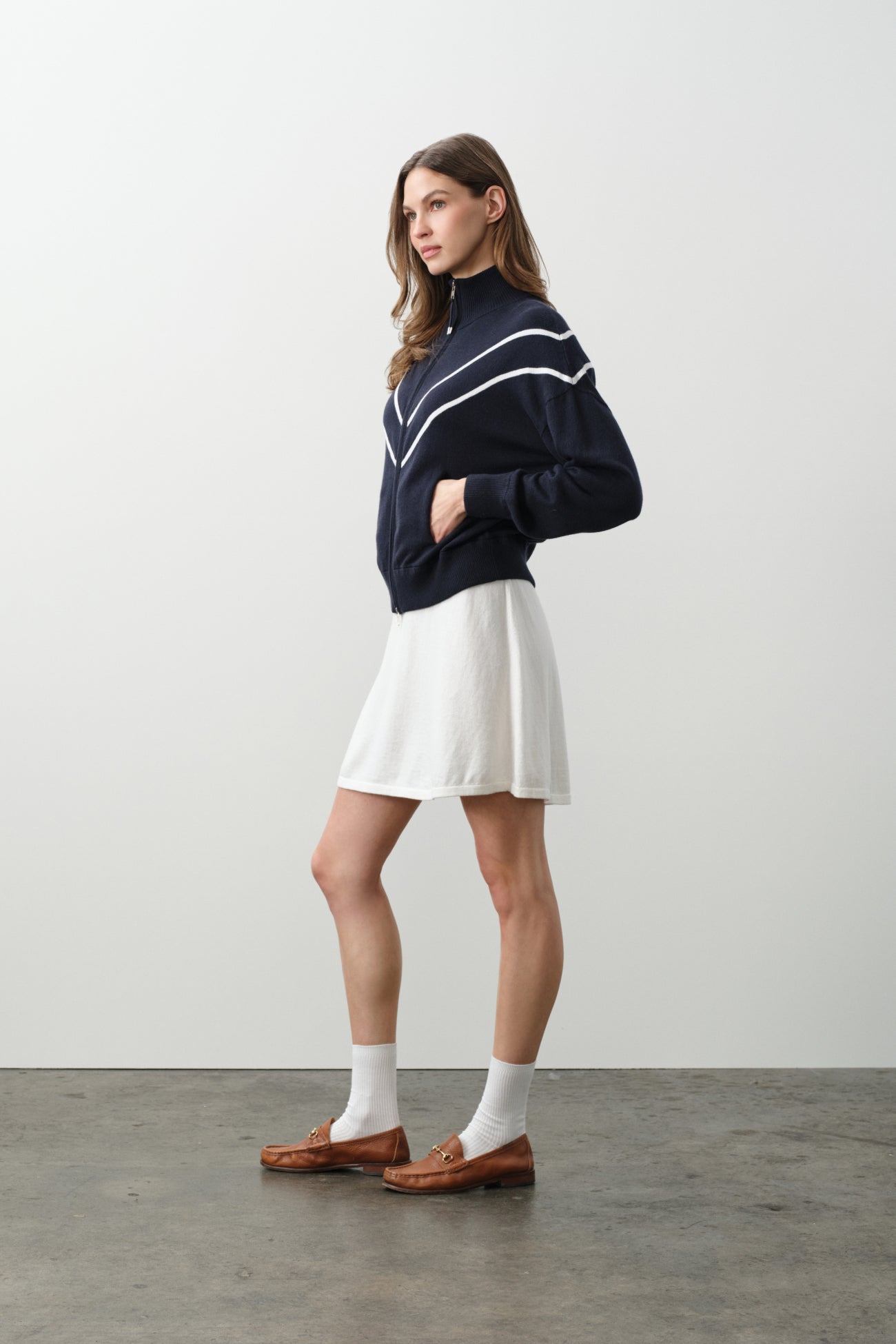 MAGDA COTTON CASHMERE TRACK JACKET