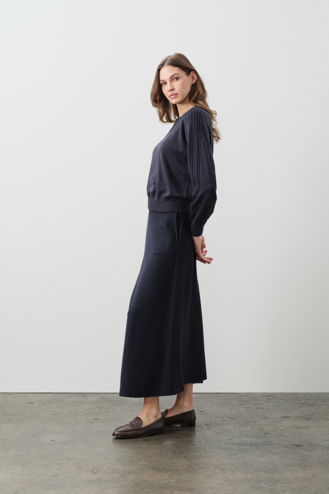 KATIE COTTON CASHMERE CREWNECK