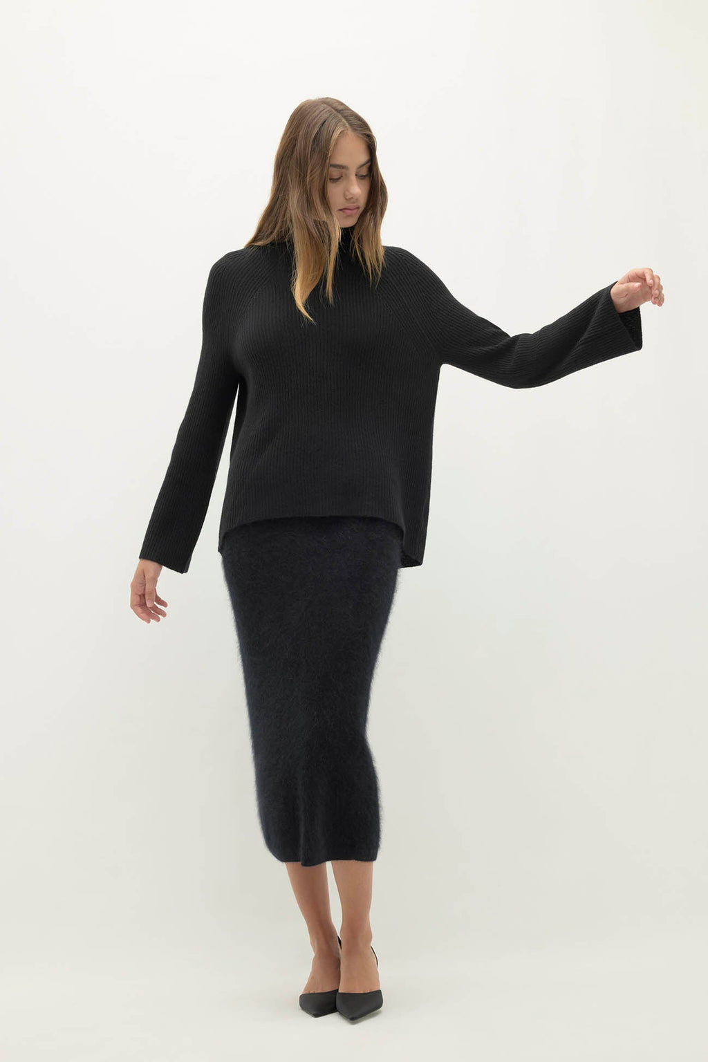 KORA CASHMERE MOCK NECK SWEATER