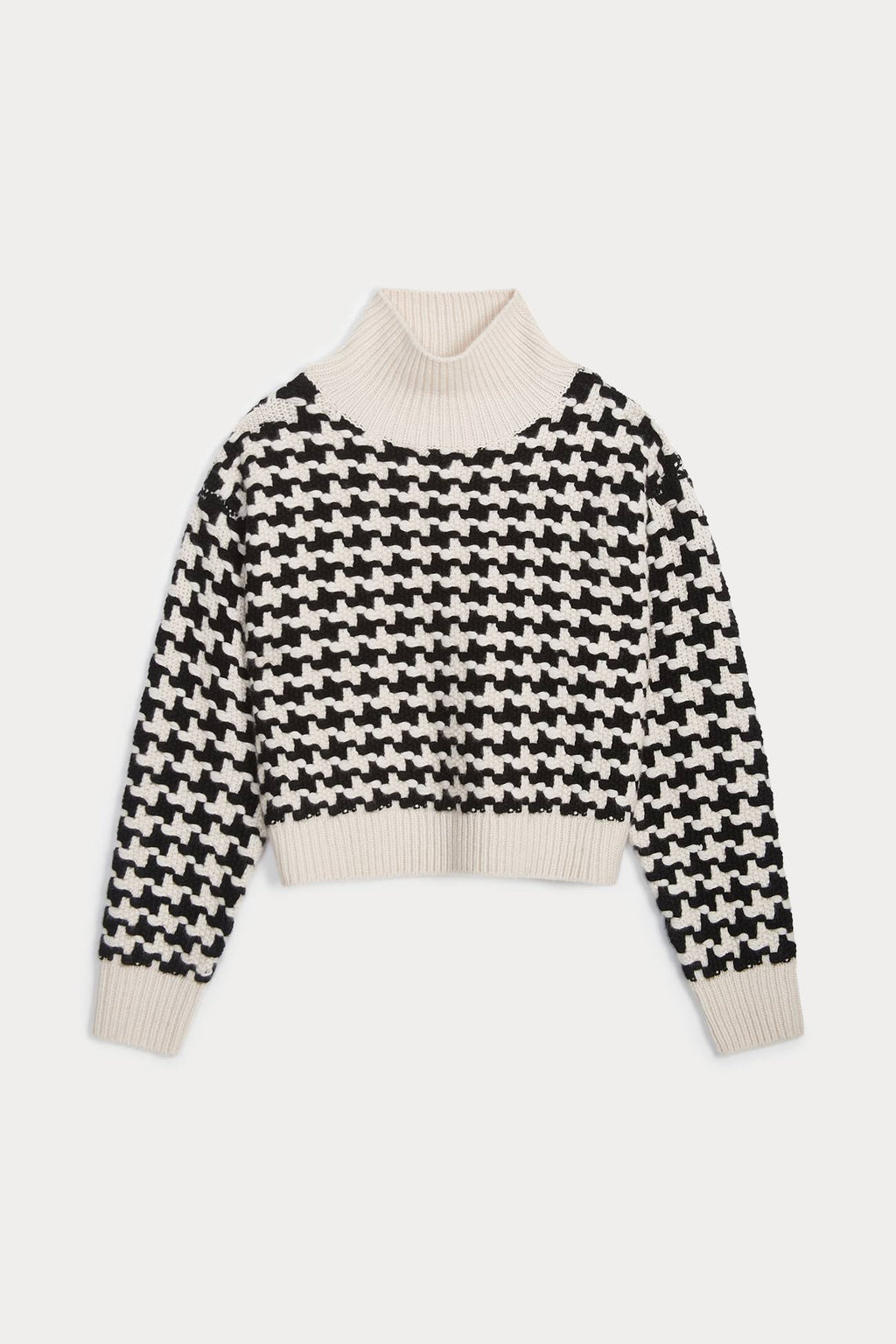 IRIS HOUNDSTOOTH CASHMERE TURTLENECK