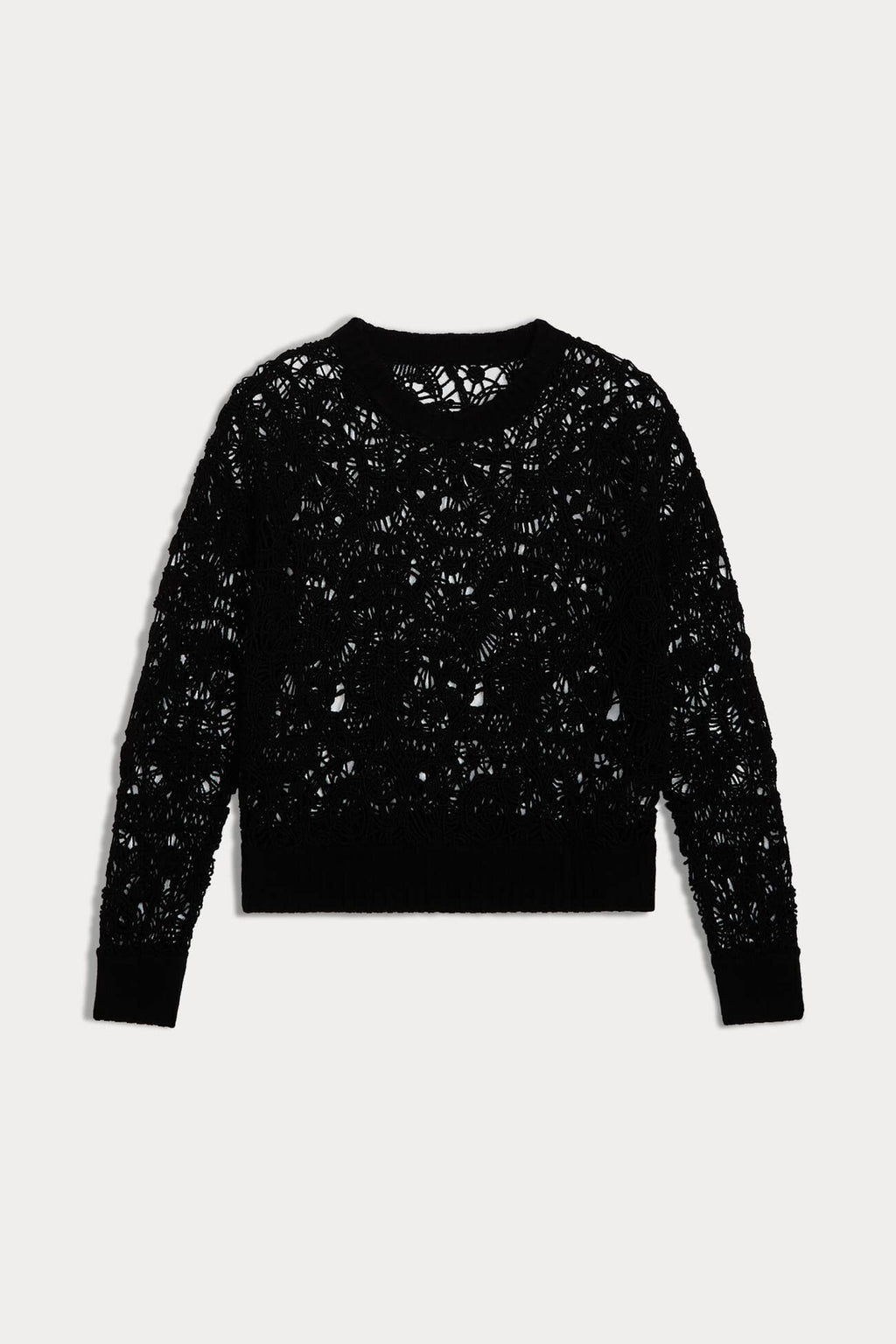 MONICA CROCHET CASHMERE BLEND CREWNECK