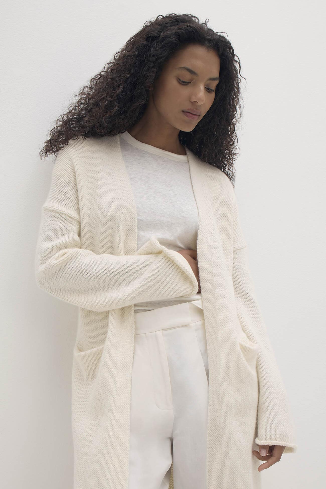 HARRIET LONGLINE ORGANIC CASHMERE BLEND CARDIGAN
