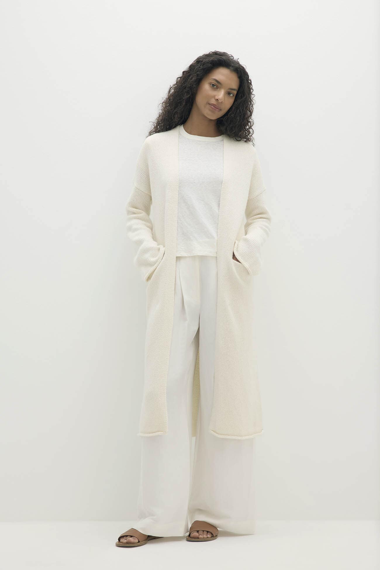 HARRIET LONGLINE ORGANIC CASHMERE BLEND CARDIGAN