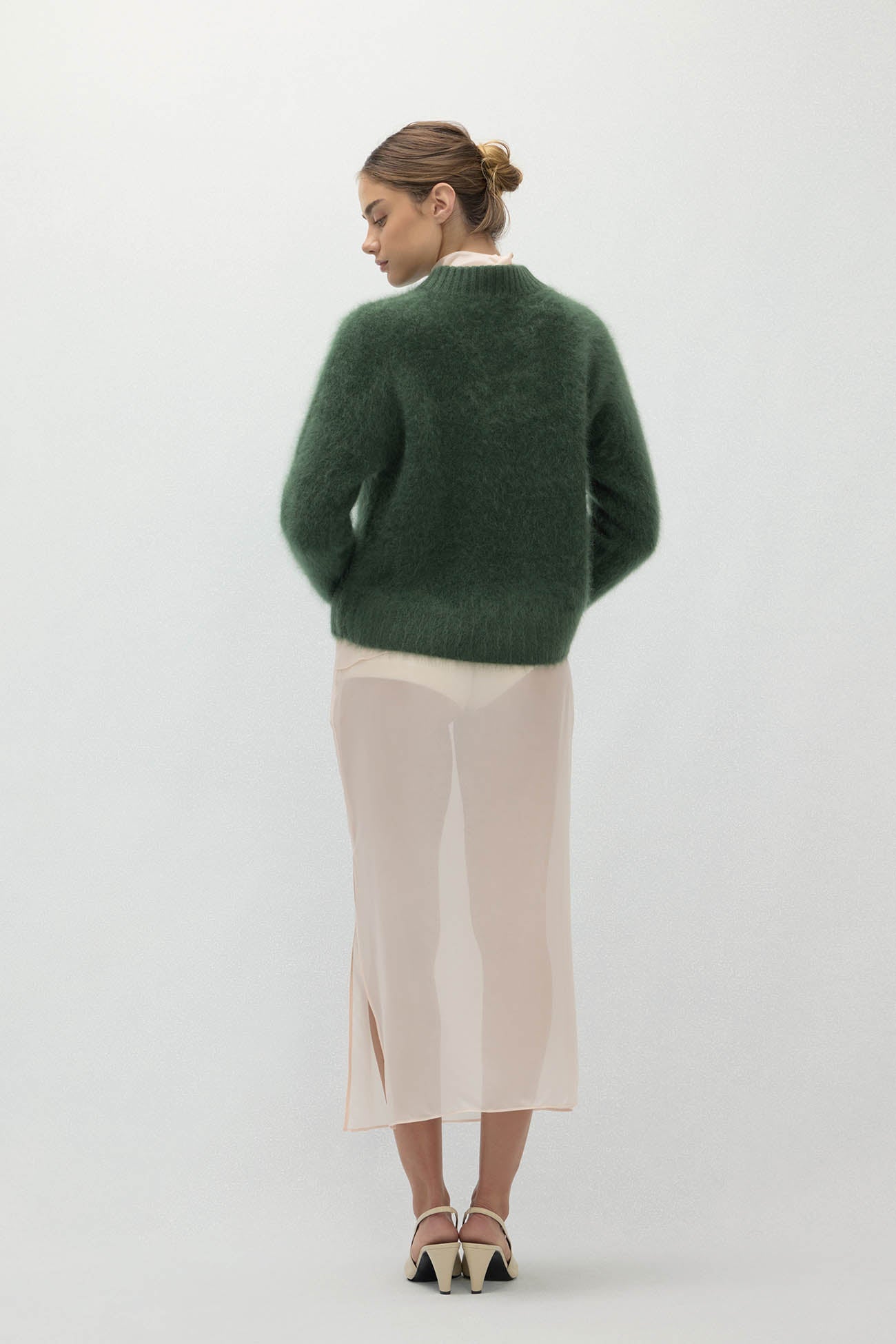 FEDERICA BRUSHED CASHMERE CREWNECK